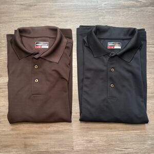 Grand Slam Performance Long Sleeve Polo Shirt Brown & Black Lot Size Large